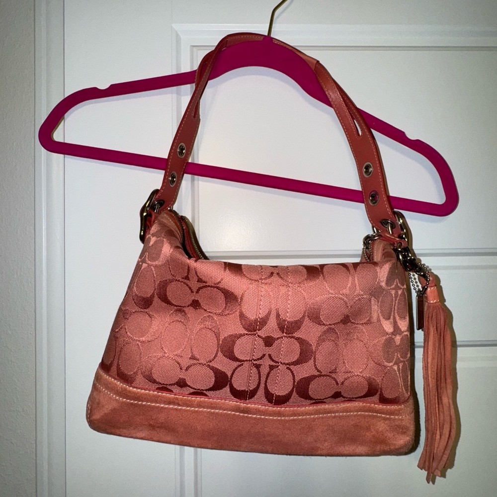 Vintage Pink Coach Shoulder Bag